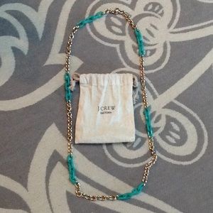 J. Crew necklace. Teal & gold.